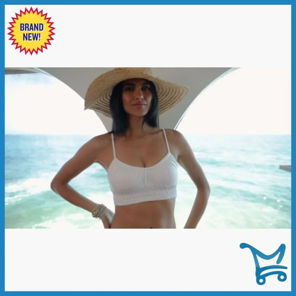 Adjustable Cami Bikini Top with Removable Straps, Medium, Polyester Spandex